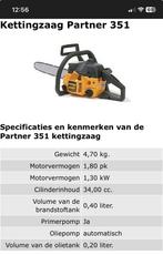 Kettingzaag Partner 351, Tuin en Terras, Hand-tuingereedschap, Ophalen of Verzenden, Gebruikt