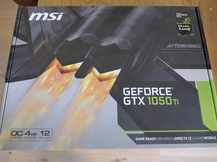 MSI GeForce GTX 1050 Ti 4GT OC, Computers en Software, Videokaarten, Zo goed als nieuw, PCI, GDDR5, DVI, Ophalen of Verzenden