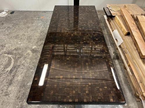 Showroomuitverkoop! Epoxy tafel - kokosnoot, Huis en Inrichting, Tafels | Eettafels, Nieuw, 50 tot 100 cm, 200 cm of meer, Vijf personen of meer