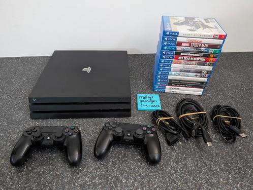 Nette complete PlayStation 4 Pro 1TB + Games + 2 Controllers, Spelcomputers en Games, Spelcomputers | Sony PlayStation 4, Gebruikt