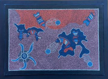 Aboriginal art schilderijen dots art op doek 