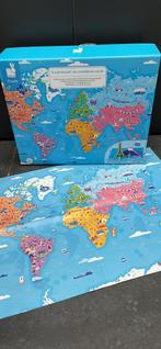 Puzzel van de wereldkaart Janod 350 stukjes, Verzenden, Zo goed als nieuw