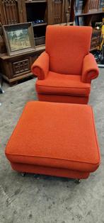 Mooie relax fauteuil met hocker Made in Holland, Gebruikt, Ophalen