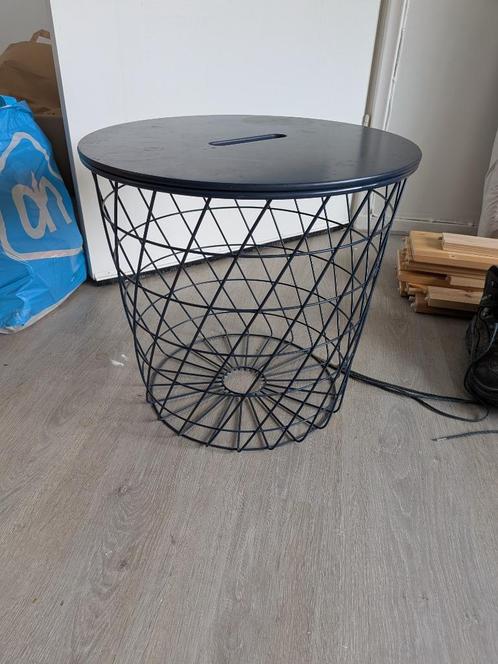 IKEA Kvistbro bijzettafel - donkerblauw, Huis en Inrichting, Tafels | Bijzettafels, Gebruikt, Rond, Minder dan 45 cm, Minder dan 55 cm