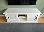 Witte TV Meubel met Schuifdeuren, Ophalen, 100 tot 150 cm, Zo goed als nieuw, Minder dan 100 cm