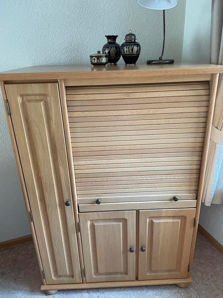 Eikenhouten computerkast, Huis en Inrichting, Kasten | Computermeubels, Zo goed als nieuw, 120 tot 170 cm, 70 tot 120 cm, 40 tot 80 cm