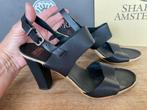 Fred de la Bretoniere, sandalen, zwart, 40, hak 9,5 cm, Fred de la Bretoniere, Zwart, Zo goed als nieuw, Sandalen of Muiltjes