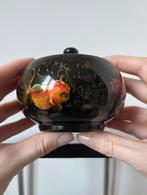 Prachtig houten beschilderd bakje,9,5x8cm. Vis boho bohemian, Verzenden