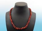 Carneolen collier met gouden slot                        D34, Sieraden, Tassen en Uiterlijk, Antieke sieraden, Ophalen of Verzenden
