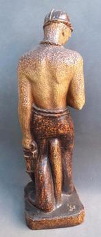 Om1940-1945 Beesel Beeld Mijnwerker Sint Joris Terraco Draak, Antiek en Kunst, Ophalen of Verzenden