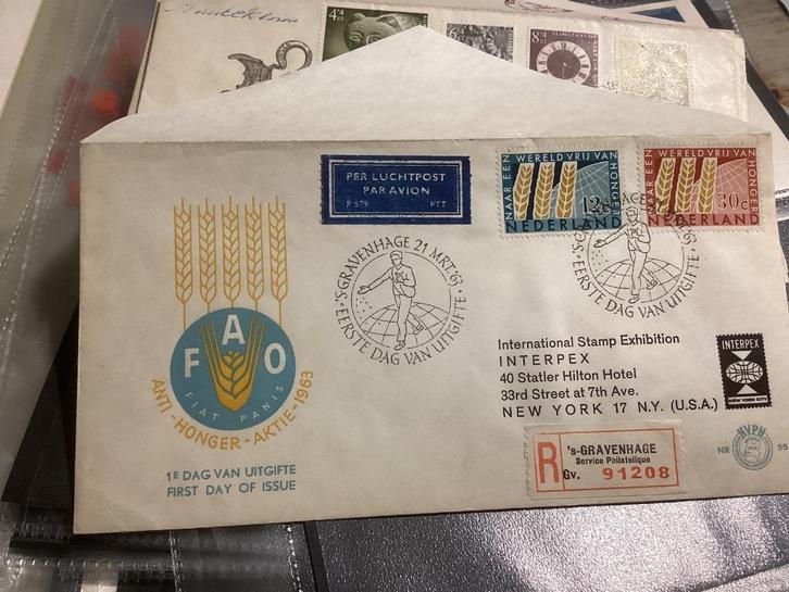 No5829 E55 Luchtpost aangetekend ´s-Gavenhage gelopen, Postzegels en Munten, Postzegels | Eerstedagenveloppen, Beschreven, Nederland