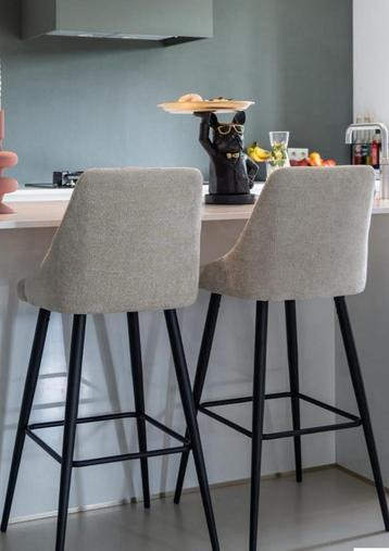 Richmond Barstoelen Brooke Chenille Wit – zithoogte 67cm beschikbaar voor biedingen