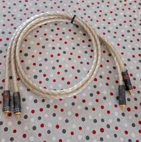 QED QUNEX Silver Spiral RCA interconnects 1 paar, 1 meter, Audio, Tv en Foto, Audiokabels en Televisiekabels, Gebruikt, Interlink-kabel