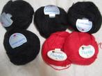 Mohair brei wol Rood en Zwart, Ophalen of Verzenden, Nieuw, Breien of Haken, Wol of Garen