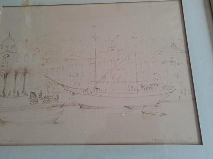 Tekening/schets van Jan Verhoeven, Antiek en Kunst, Kunst | Tekeningen en Foto's, Ophalen of Verzenden