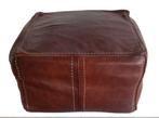 Marokkaanse poef, Marokkaans, Leer, Ophalen of Verzenden, Zo goed als nieuw