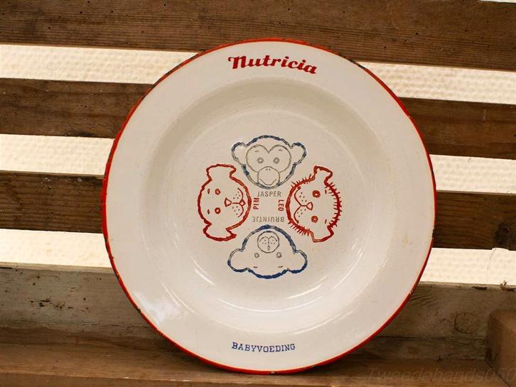 Emaille Nutricia baby bordje 37370, Antiek en Kunst, Antiek | Emaille, Ophalen of Verzenden