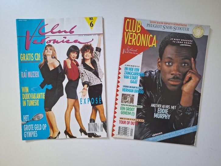Te koop: 2 x Club Veronica Magazine (1989 + 1990), Verzamelen, Tijdschriften, Kranten en Knipsels, Tijdschrift, Nederland, 1980 tot heden