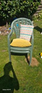 2 tuinstoelen / stapelstoelen incl. Kussentjes, Tuin en Terras, Tuinstoelen, Ophalen, Gebruikt