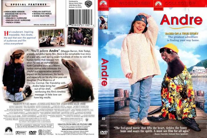 Andre 1994 DVD met Tina Majorino, Keith Carrad, Cd's en Dvd's, Dvd's | Klassiekers, Zo goed als nieuw, Komedie, 1980 tot heden