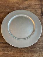 Zilverkleurig plastic bord 33cm decoratie kerst/ kerstpakket, Diversen, Ophalen of Verzenden, Gebruikt