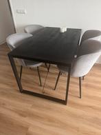 Zwarte Eettafel van mangohout, Huis en Inrichting, Tafels | Eettafels, Ophalen, 100 tot 150 cm, 50 tot 100 cm, Zo goed als nieuw