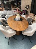 Ovale houten eettafel gecombineerd met 6 teddy stoelen.SALE!, 100 tot 150 cm, Ophalen of Verzenden, Vijf personen of meer, Ovaal