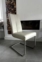 Zes licht grijs leder Henders & Hazel design stoel rvs greep, Ophalen, Rvs ruggreep, Henders en Hazel, Zo goed als nieuw