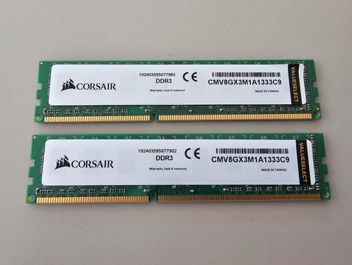 Corsair ValueSelect 16GB (2x8GB) DDR3 1333MHz Geheugen, Computers en Software, RAM geheugen, Gebruikt, Desktop, DDR3, Ophalen of Verzenden
