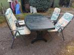 TUINSET  TAFEL +4 STOELEN MET KUSSENS, Tuin en Terras, Tuinsets en Loungesets, Ophalen of Verzenden, Zo goed als nieuw