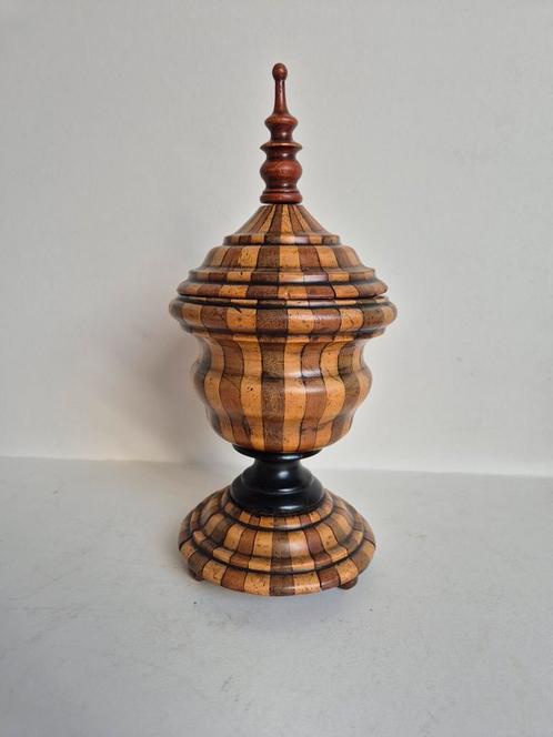 Antieke Nederlandse 19e Eeuwse Biedermeier Houten Tabakspot, Antiek en Kunst, Antiek | Overige Antiek, Ophalen of Verzenden