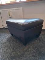 Hocker / Poef echt Leder, Huis en Inrichting, Banken | Voetenbanken en Poefen, Ophalen, Gebruikt, 50 tot 75 cm, Vierkant