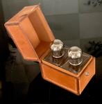 Antieke toiletset in leren foedraal, Ophalen of Verzenden