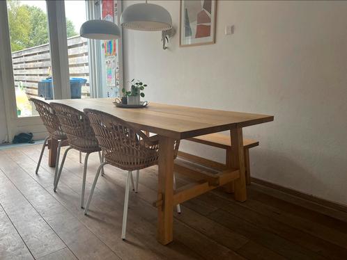 IKEA MÖCKELBY Tafel, eiken, 235x100 cm gehele set te koop, Huis en Inrichting, Tafels | Eettafels, Gebruikt, 200 cm of meer, Vijf personen of meer