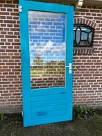 Hardhouten achterdeur 92x211cm., Doe-het-zelf en Verbouw, Deuren en Horren, Ophalen, 80 tot 100 cm, 200 tot 215 cm, Glas