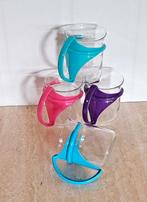 4 x Randwyck 'Valentino' THEEglazen MET plastic houders.1980, Ophalen of Verzenden