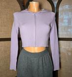 Subdued geribbeld cropped vest met rits in lila, maat S, Verzenden, Paars, Subdued, N.v.t