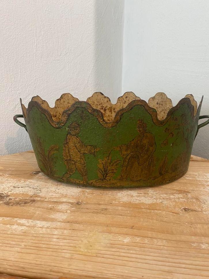 Antieke Zinken bak, wijnglazenkoeler, Antiek en Kunst, Antiek | Woonaccessoires, Ophalen of Verzenden