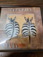 prent zebra's in houten lijst met glas, Huis en Inrichting, Ophalen of Verzenden