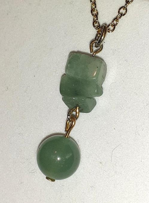 Ketting edelsteen hanger groene aventurijn, Sieraden, Tassen en Uiterlijk, Kettingen, Nieuw, Steen of Mineraal, Groen, Met edelsteen