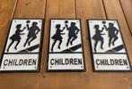 Gietijzeren bord met spelende kinderen, pas op kinderen, Ophalen of Verzenden