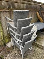 Tuinset - 4 stoelen en tafel, Tuin en Terras, Ophalen of Verzenden, Gebruikt, Wicker, Stapelbaar