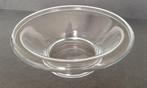 Grote glazen schaal met omkrullende rand heel decoratief, Schaal, Rond, Ophalen of Verzenden, Glas