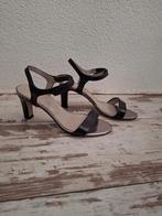 Perlato zwart / zilveren zomerse sandalen met hak, mt 37, Pumps, Zwart, Ophalen of Verzenden, Perlato