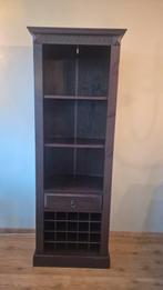 Houten kast met wijnrek - 184x60x35 cm, Ophalen of Verzenden