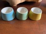 Sinfe set van 3 pastel eierdopjes jaren 50, Ophalen, Gebruikt, Overige typen, Effen