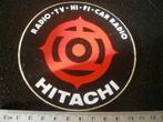 sticker Hitachi logo radtio tv hi-fi car radio vintage, Verzamelen, Stickers, Verzenden, Zo goed als nieuw, Merk