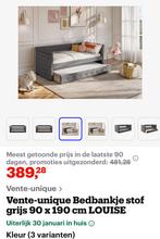 Prachtige grijze slaapbank, bankbed Louise vente unique, Ophalen, 100 cm, Tweepersoons, Zo goed als nieuw