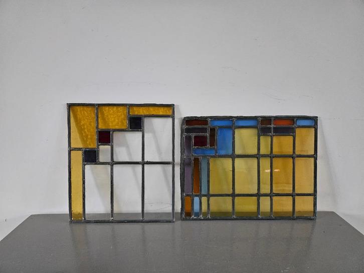 Glas-in-lood meerkleurig, Antiek en Kunst, Curiosa en Brocante, Ophalen of Verzenden