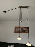 Dubbele hanglamp met katrol, Ophalen, Gebruikt, 50 tot 75 cm, Glas
